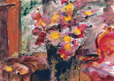 Jarrón de flores en una mesa, 1922 de Lovis Corinth